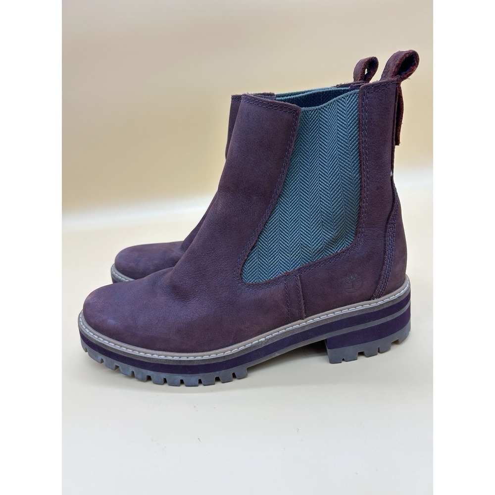 Timberland Courmayeur Valley Chelsea Boots Burgundy Suede‎ Womens Size 9 EU40
